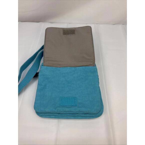 Kipling Eldorado Small Crossbody Bag Teal Pockets Card Slots Zip Snap Adjustable - Picture 2 of 8